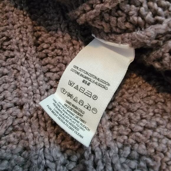 Free People Easy Cable Knit Brown Oversized Sweater Size S - Picture 7 of 7